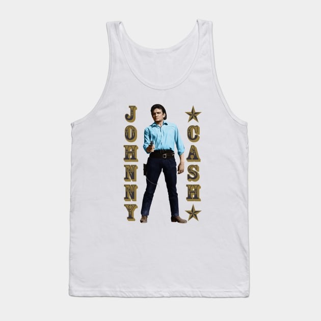 Johnny Cash - The Country Music Outlaw Tank Top by PLAYDIGITAL2020